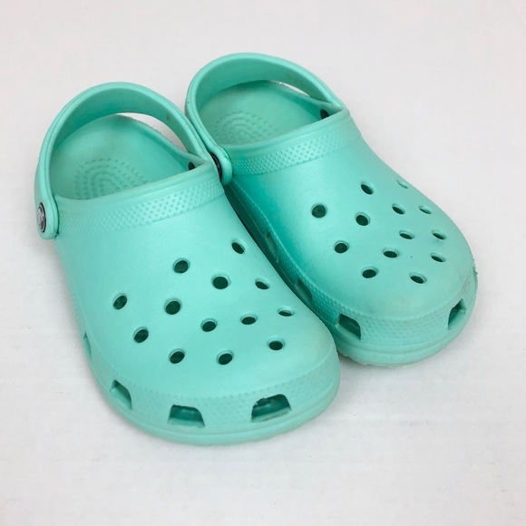 neo mint fuzzy crocs